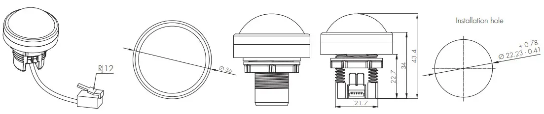 HYTRONIK HC038V-BT Motion Sensor - Dimensions 16