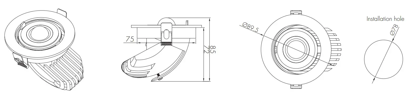 HYTRONIK HC038V-BT Motion Sensor - Dimensions 6
