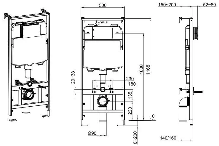 better-bathrooms-BeBa-27485-1160mm-Pneumatic-Frame-and-Cistern-1