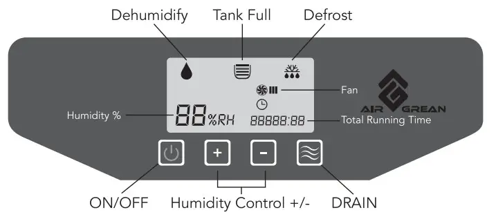 AIR GREAN AG-D210 Commercial Grade Portable Dehumidifier - Defrost