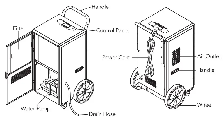 AIR GREAN AG-D210 Commercial Grade Portable Dehumidifier - Filter