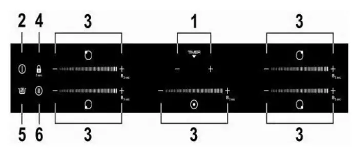 amzchef YL IF7226S 2B2B3B2B2B Induction Hob - timer