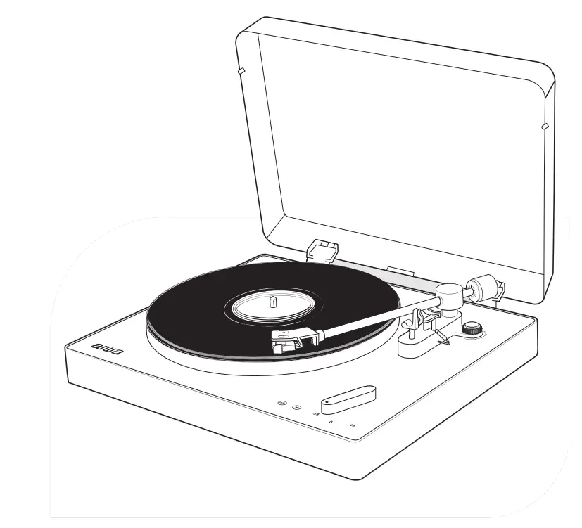 aiwa APX-790BT/BK Premium Belt Drive Turntable with Cover