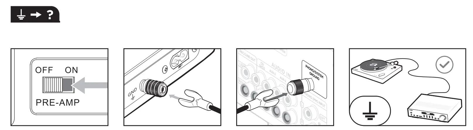 Connection Of Gnd (Phono Ground) To Amplifier