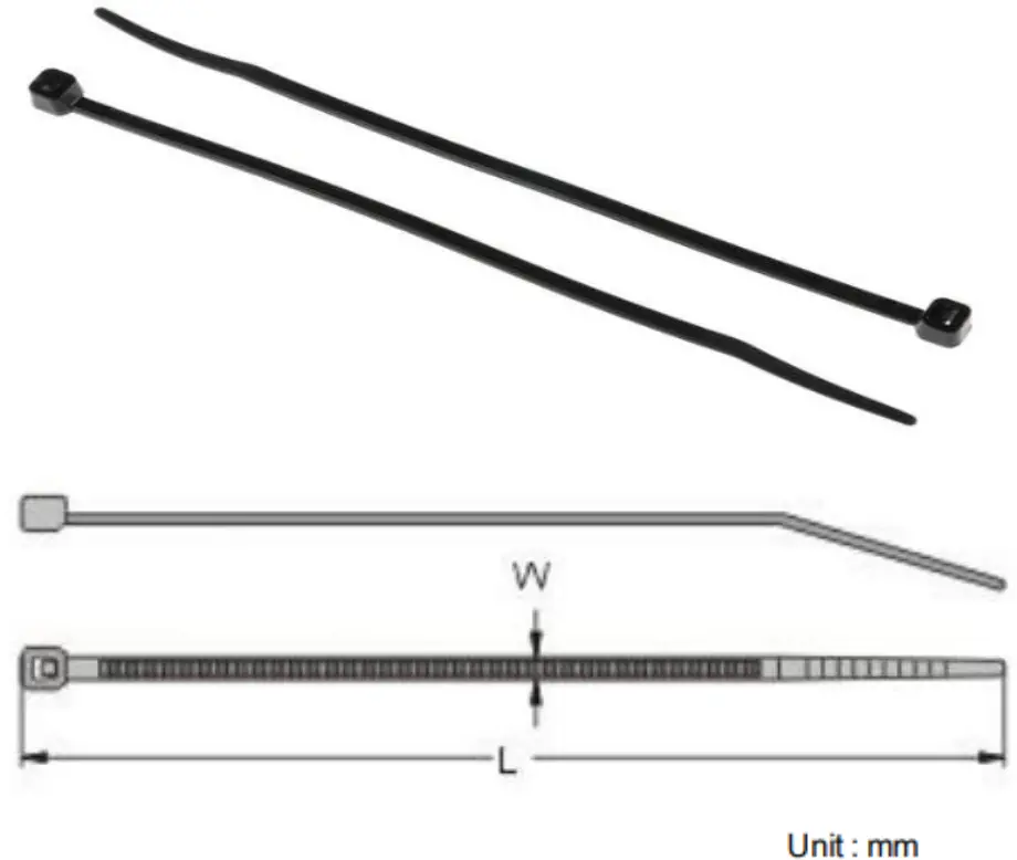 RS PRO 8111486 Black Nylon Cable Tie 142mm x 32 mm - fig