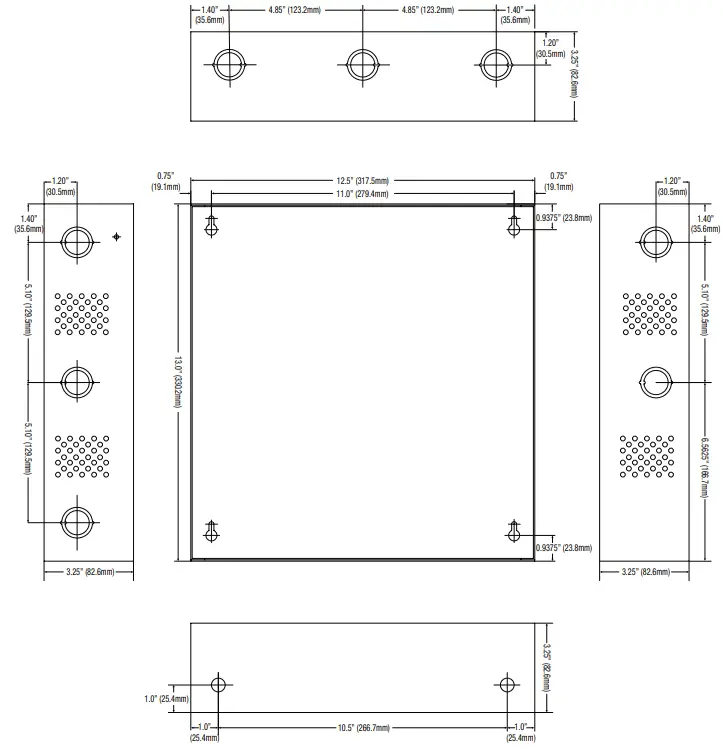 Altronix ALTV615DC1016 Series CCTV Power Supplies - Enclosure Dimensions