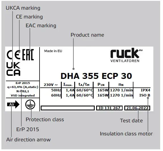 ruck VENTILATOREN DHA...ECP Roof Fan Instruction Manual-fig-7