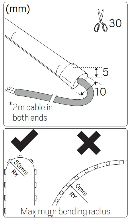 hidalite 7506952 Led String of Lights Ledstrip Rx Line 24v Ip67 Opal Mid -