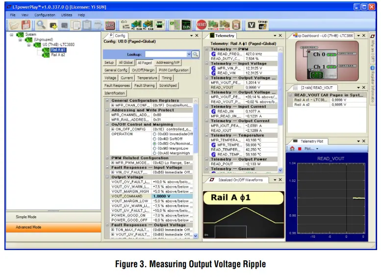LINEAR TECHNOLOGY DC2088A DC Converter with Power System Management - Output Voltage Ripple