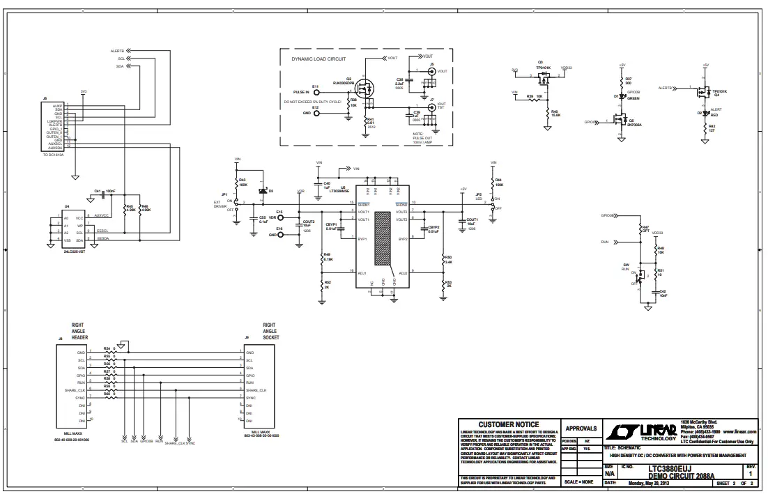 LINEAR TECHNOLOGY DC2088A DC Converter with Power System Management - Schematic Diagram1