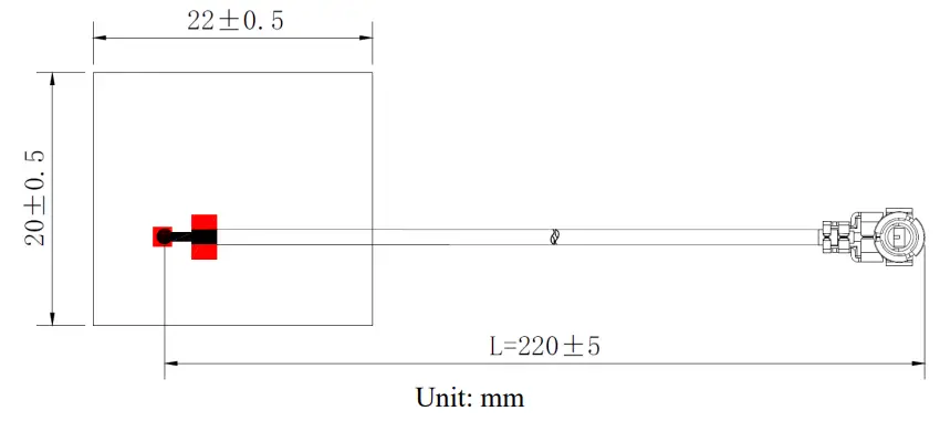 ABRACON AFAG2220-SW2 Dual Band WiFi FPC Antenna - Dimensions