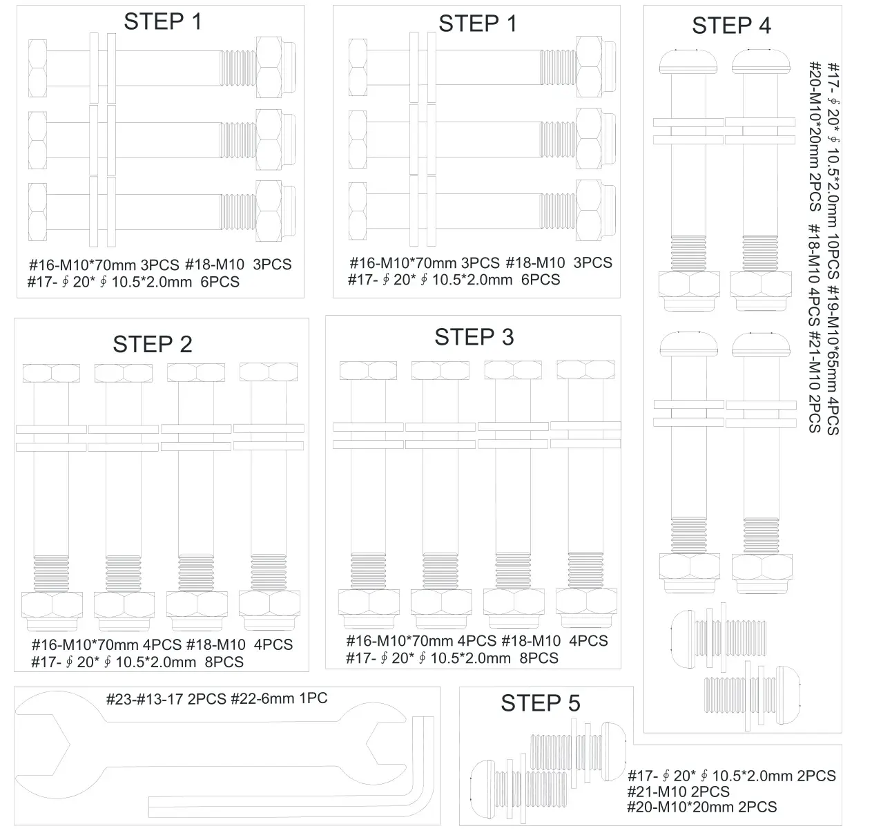 SUNNY HEALTH FITNESS SF-XF922059 Squat Stand Power Rack - HARDWARE PACKAGE