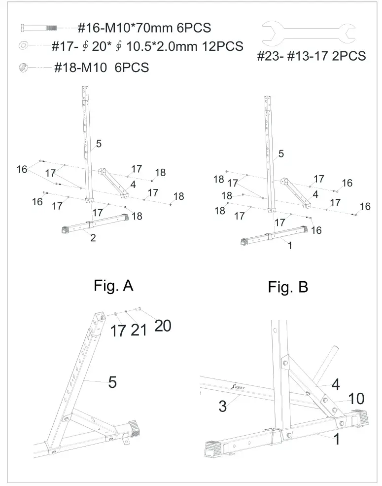 SUNNY HEALTH FITNESS SF-XF922059 Squat Stand Power Rack - STEP 1