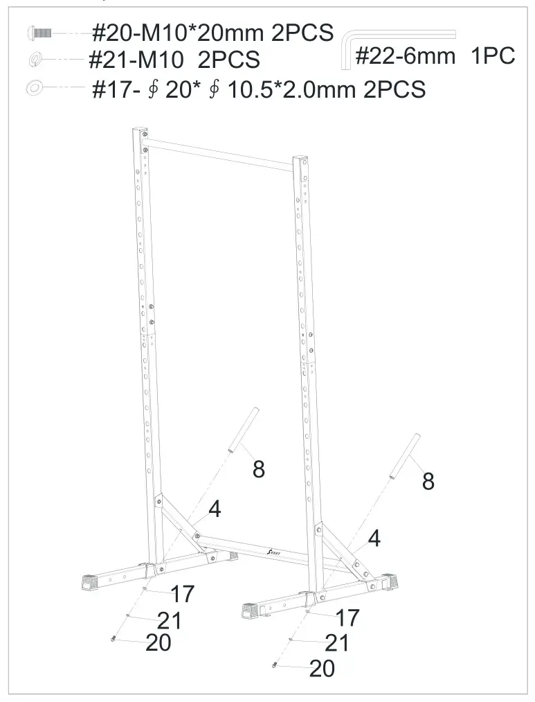 SUNNY HEALTH FITNESS SF-XF922059 Squat Stand Power Rack - STEP 5