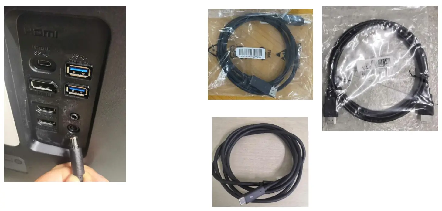 Power cord and signal cables