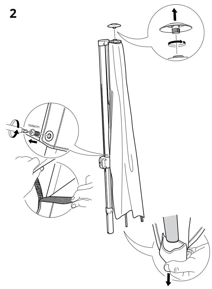 IKEA AA 2338704 1 SVALÖN Parasol Canopy - fig3