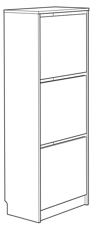 IKEA BISSA Shoe Cabinet with 3 Compartments