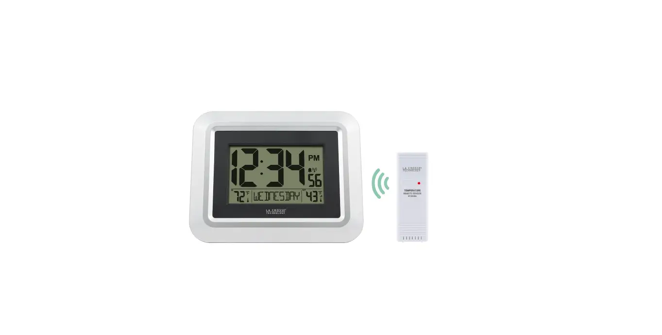 La Crosse Technology 513-1918s Atomic Digital Wall Clock With Indoor Or Outdoor Temperature User Guide