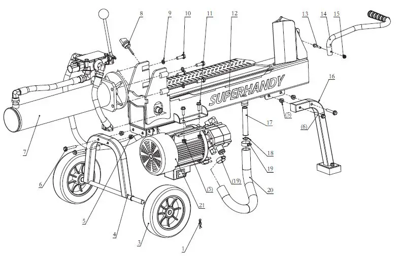 Super Handy GUO084 14 Ton 120V Portable Electric Log Splitter-22