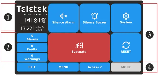 Teletek TFT Addressable Fire Alarm Repeater Panel 01