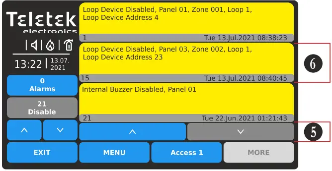 Teletek TFT Addressable Fire Alarm Repeater Panel 31