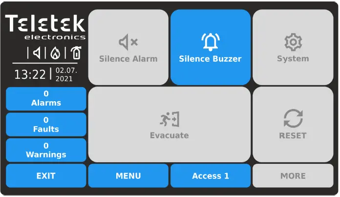 Teletek TFT Addressable Fire Alarm Repeater Panel 40