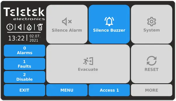Teletek TFT Addressable Fire Alarm Repeater Panel 42
