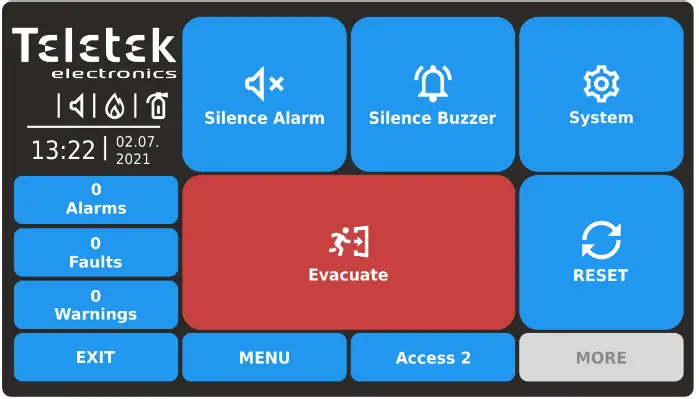 Teletek TFT Addressable Fire Alarm Repeater Panel 47