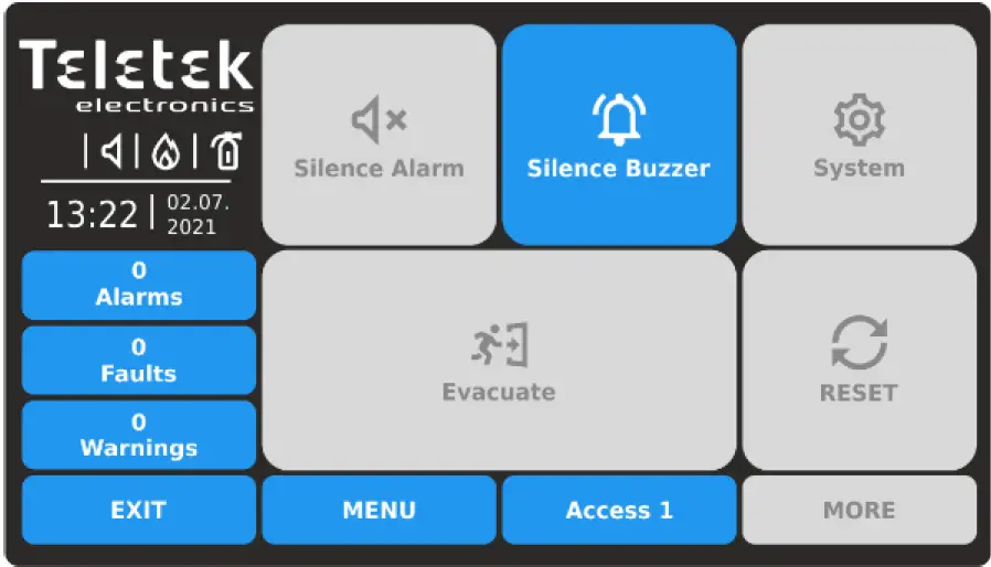 Teletek TFT Addressable Fire Alarm Repeater Panel 57