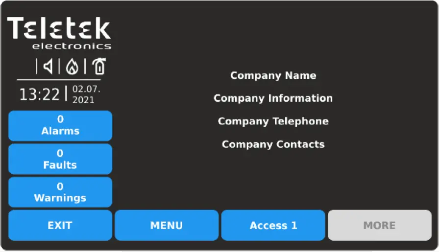 Teletek TFT Addressable Fire Alarm Repeater Panel 62
