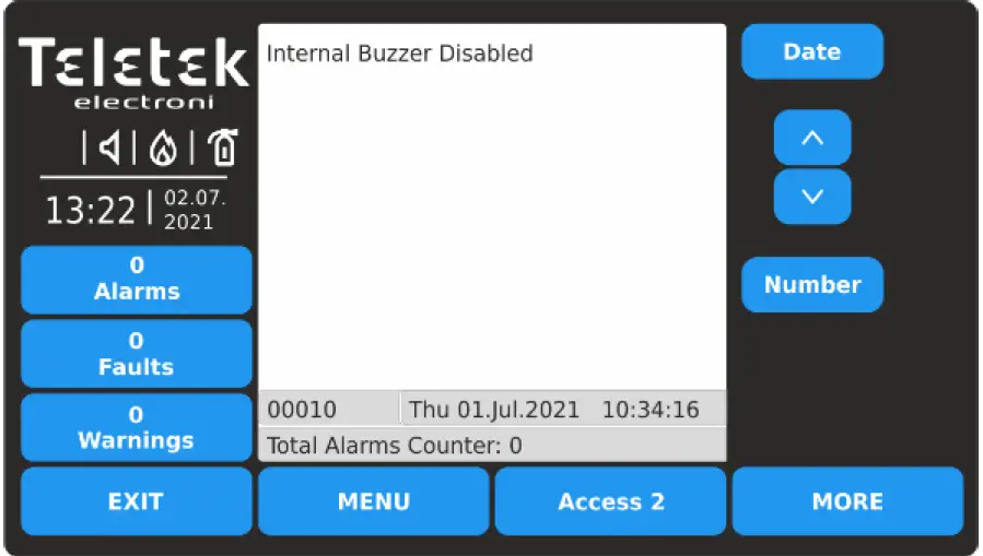 Teletek TFT Addressable Fire Alarm Repeater Panel 75