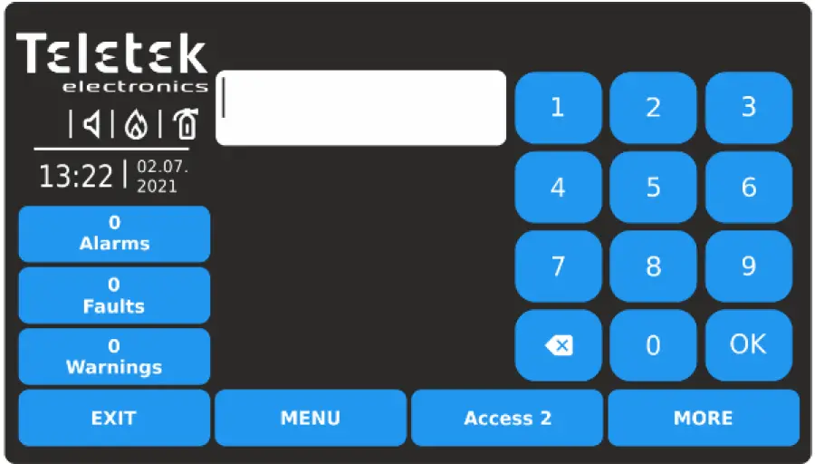 Teletek TFT Addressable Fire Alarm Repeater Panel 77