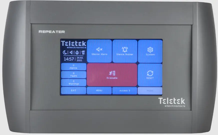 Teletek TFT Addressable Fire Alarm Repeater Panel product