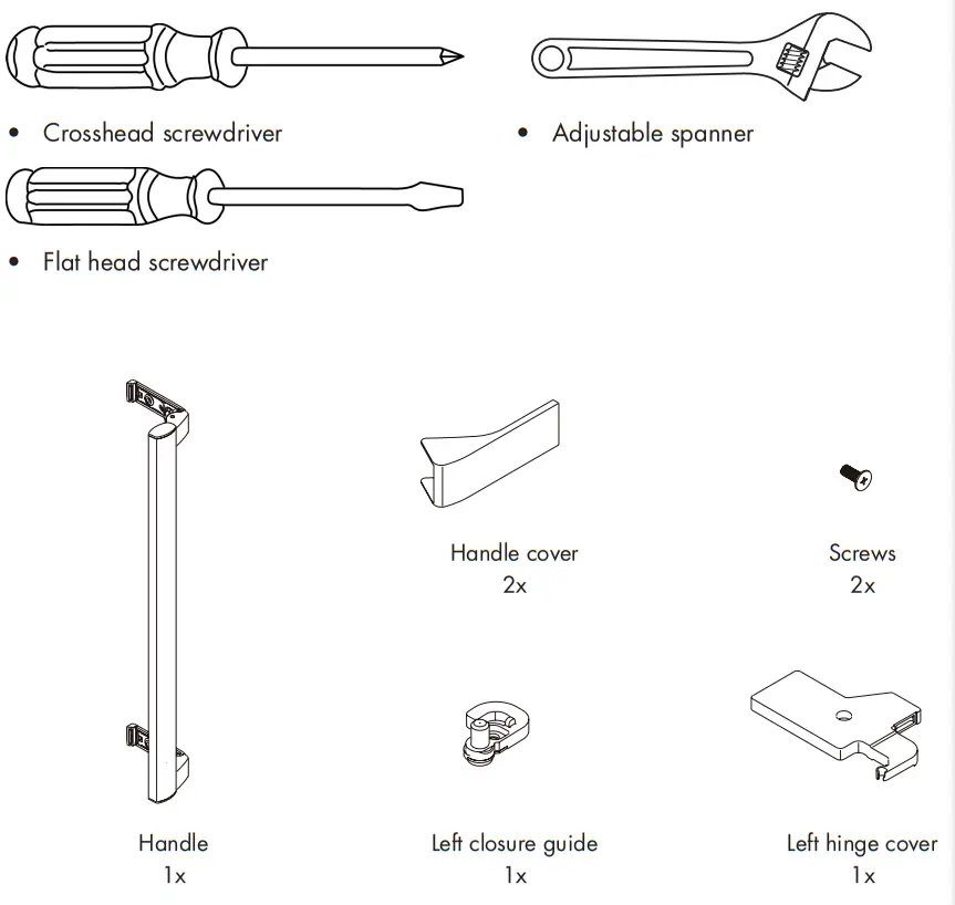 Veripart 919559 VPVR186NFE Freezer - Necessary tools