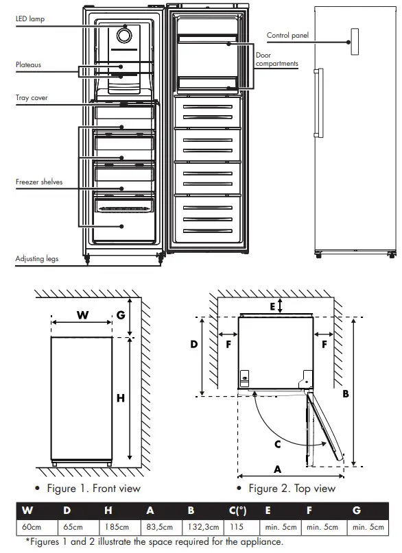 Veripart 919559 VPVR186NFE Freezer - PRODUCT FEATURES