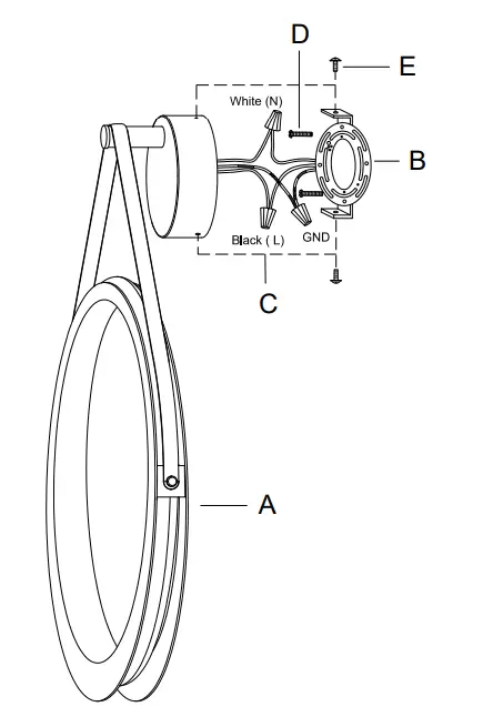 ET2 Contemporary Lighting E24080-NAB Tether LED 1 Light Wall Sconce - WALL 1