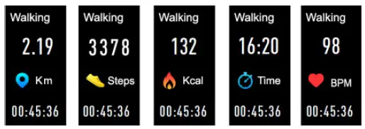 denver BFH 242 Fitness Band Watch - Functions Dial 8