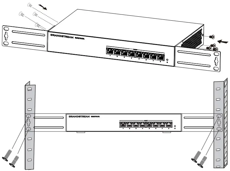 Grandstream GWN7701PA 8 Port Unmanaged Gigabit Switch with 8 PoE Plus - Standarad Rack