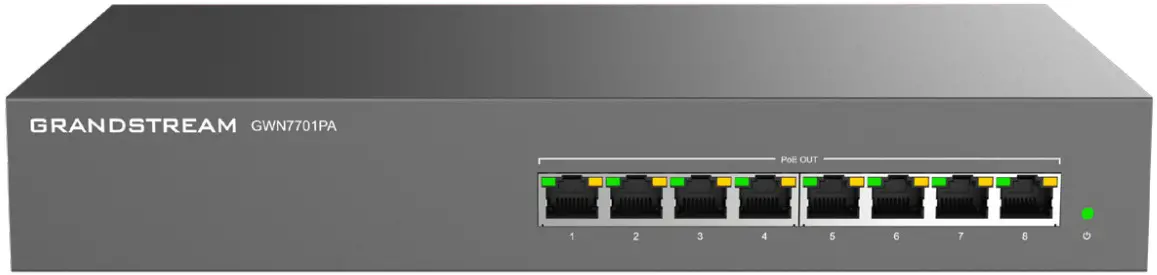 Grandstream GWN7701PA 8 Port Unmanaged Gigabit Switch with 8 PoE Plus