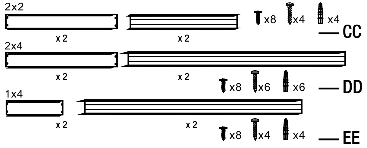 Surface Mounting Kits - CC DD and EE