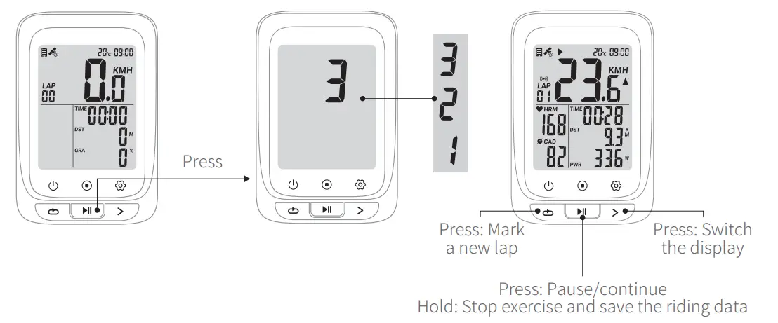 COOSPO BC107 GPS Bike Computer - Cycling