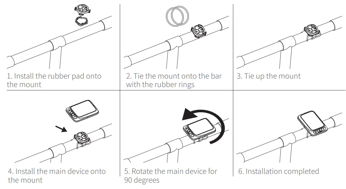 COOSPO BC107 GPS Bike Computer - Install
