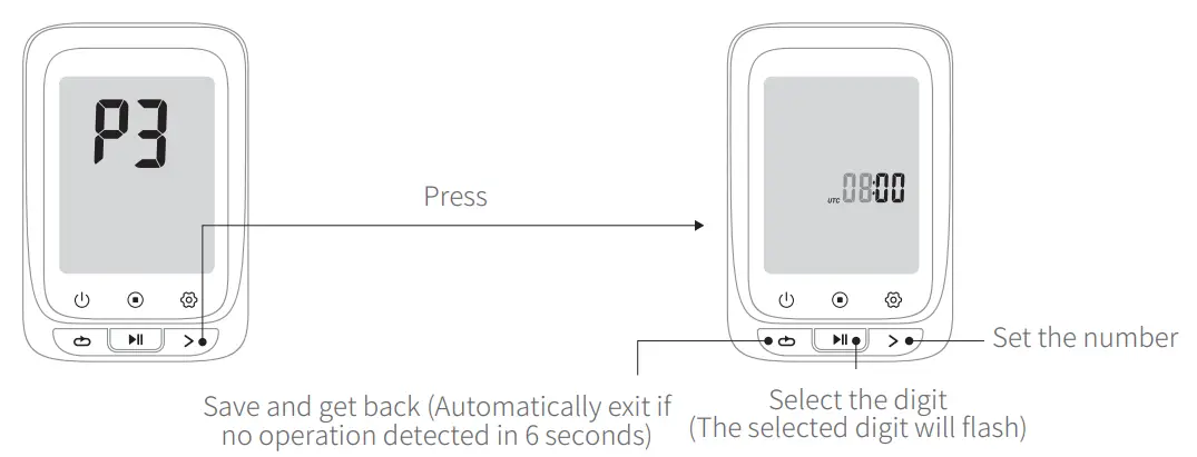 COOSPO BC107 GPS Bike Computer - Time Zone
