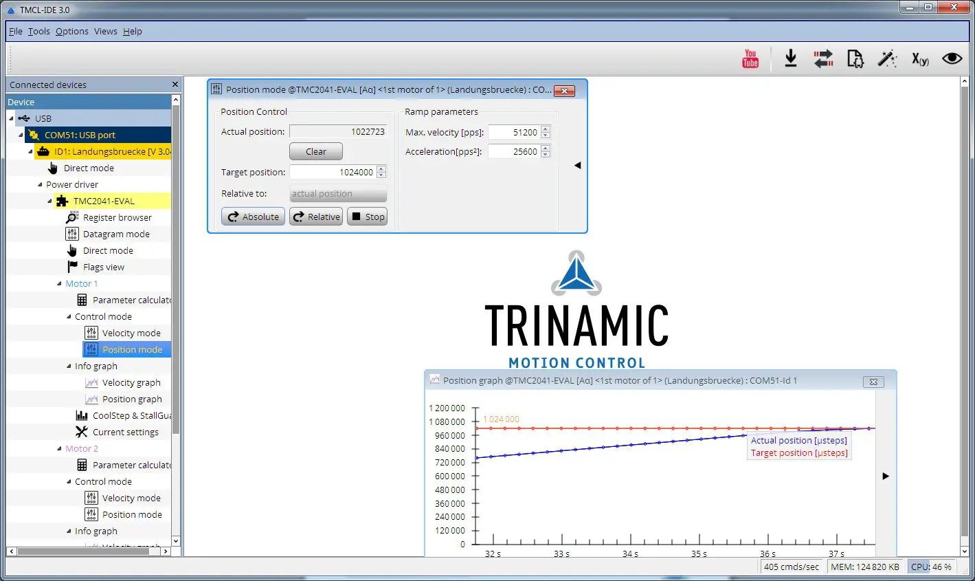 TRINAMIC TMC2208 EVAL Evolution Board - Evaluation Features in the TMCL 2