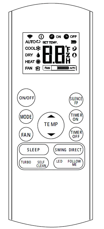 Mr Cool-MC-Air-Conditioner-Remote-Buttons-and-Functions-FIG-1