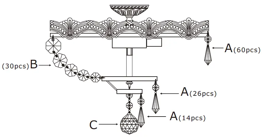 CRYSTORAMA-1483-HB-CL-MWP-Majestic-Three-Light-Ceiling-Mount-fig-3