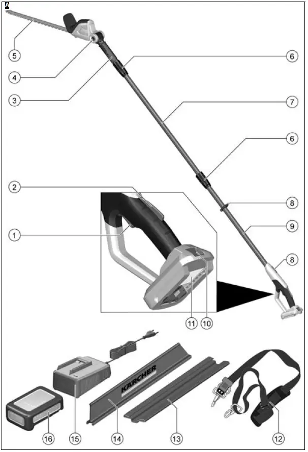 K-RCHER-PHG-18-45-Pole-Hedge-Trimmer-Battery-fig-1