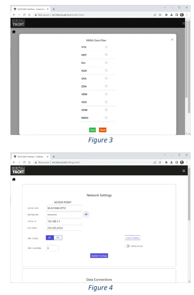 DIGITAL YACHT WLN10 Smart Wireless NMEA server - SETTINGS2
