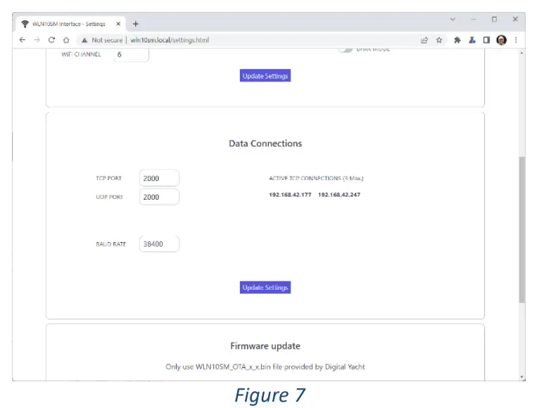 DIGITAL YACHT WLN10 Smart Wireless NMEA server - SETTINGS5
