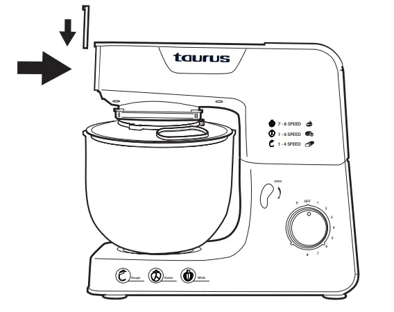 taurus 913600A Kitchen Machine with Jug Blender and Meat Mincer - assembly 18